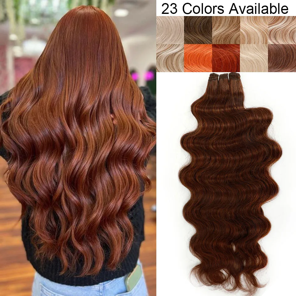Brown Body Wave 30Inches 200g hair extensions Blond 27/613 White 60# Soft High Synthetic Hair Weave Ombre Gray M888