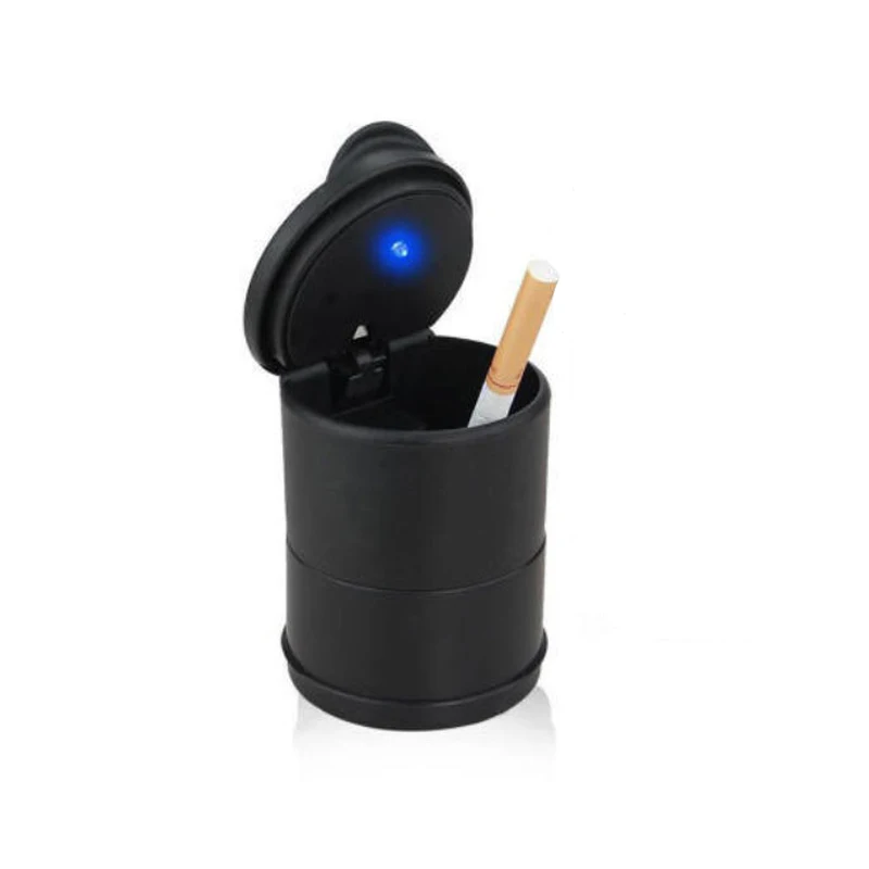 Portable Car Ashtray 1PCS with LED Light Cigarette Cigar Ash Tray Automatic Light Indicator Ashtray Smoking Accessoires portable ashtray