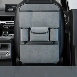 Deluxe Car Seat Back Organizer with Cup Holder and Kick Mat Protection (GRAY)
