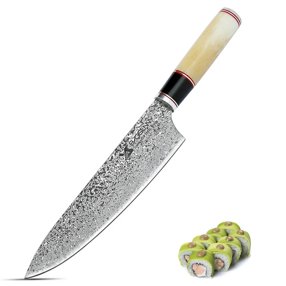 

Нож шеф-повара BIGSUNNY, 67 слоев, дамасская сталь, 8 дюймов, лезвие с ручкой из Верблюжьей Кости