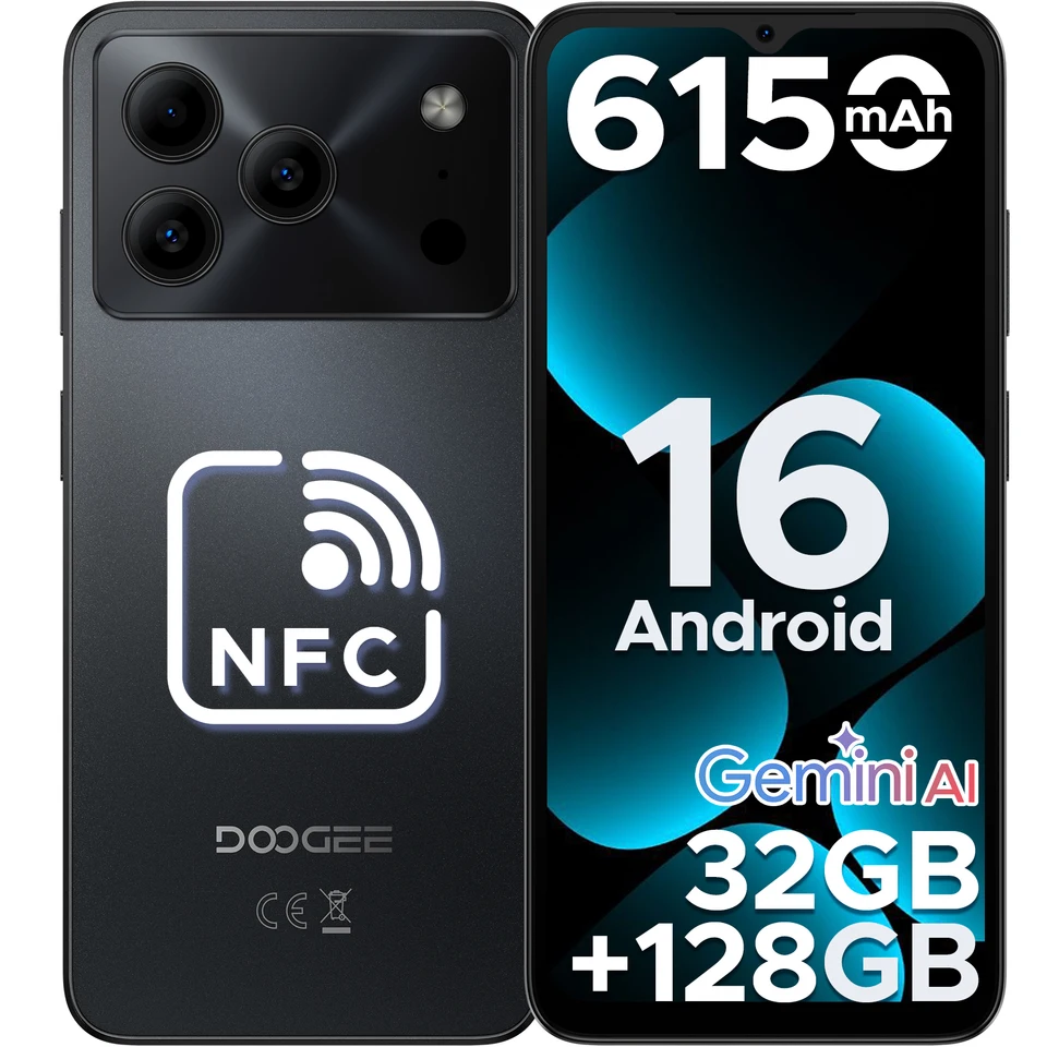 DOOGEE Note56 Pro Smartphone 32GB+128GB Android 16 6150mAh Battery
