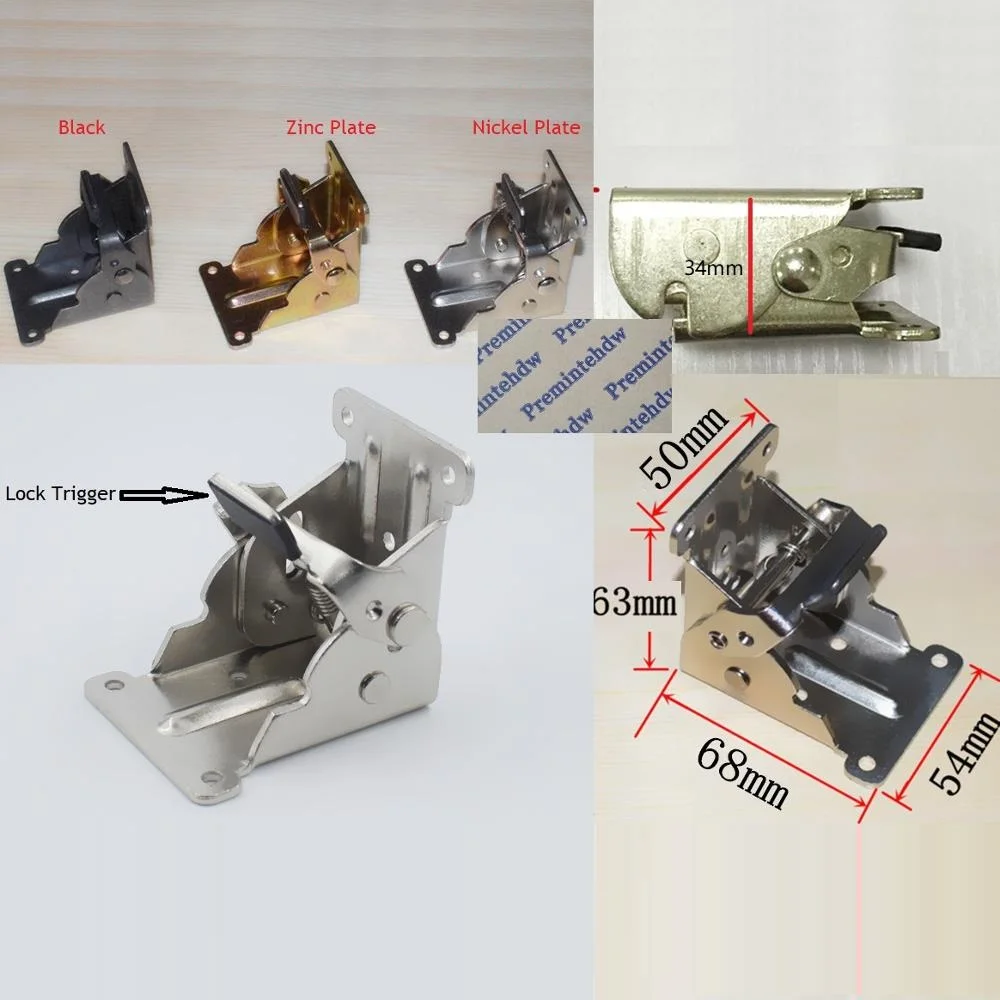 2pcs/lot 90 Degrees Locking Folding Hinge Hinges With Screws Dinning