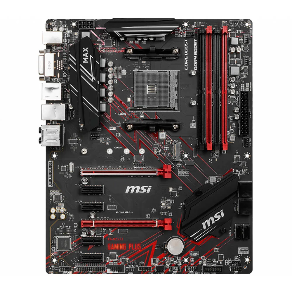 Scheda Madre B450 Usata Msi B450 Gaming Plus Max Con B450 Per Scheda Madre Ryzen Serie 1-9 Am4 Ddr4 Pci-E 3.0 Sataiii 1 X M.2