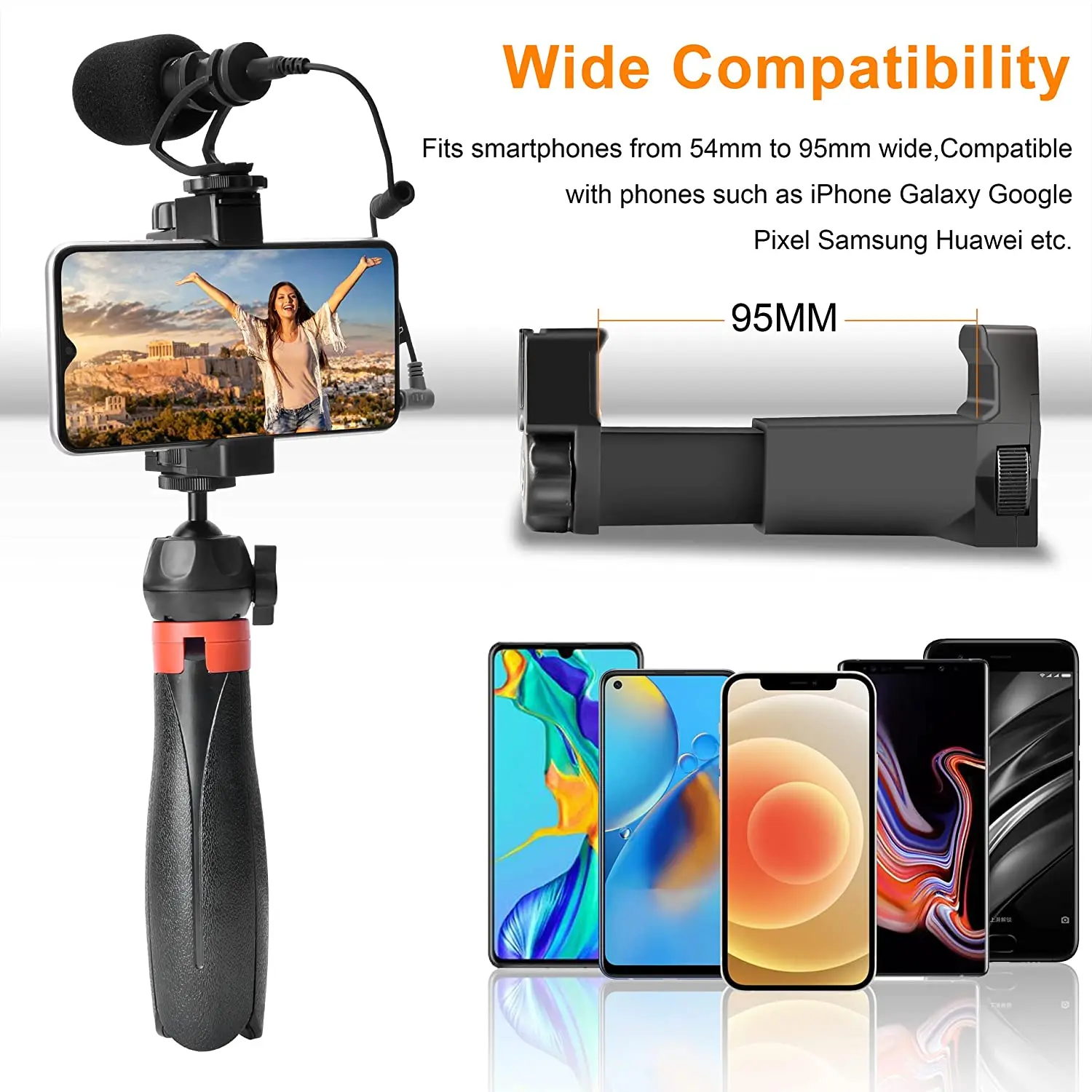 CVM-VM10-K2 PRO Smartphone Video Rig with Tripod, External Shotgun Mic, Vlogging