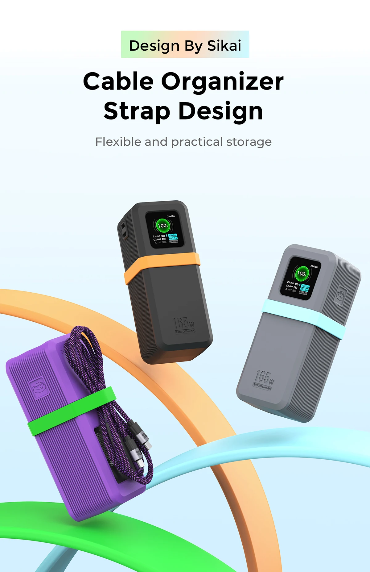 SIKAI Silikonhülle für UGREEN Nexode165W 20000mAh Powerbank PD3.0 Sicherer Halt Staubdicht Kratzfeste Abdeckung – Detail 6