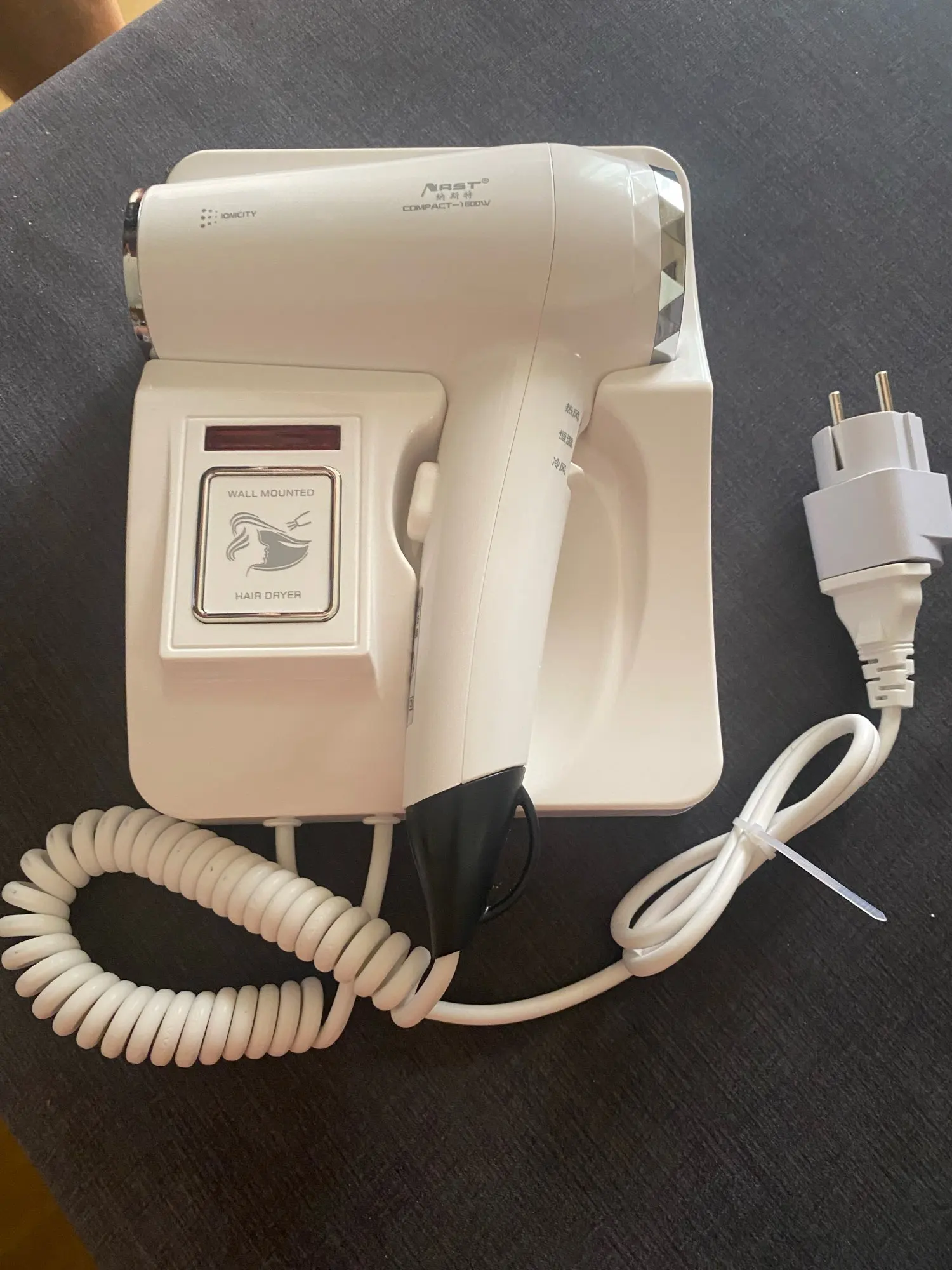 1600W Wall Mounted Hair Dryer Negative ion Electric Hairdryer with Holder Base Hair Care Quick Dry For Household Hotel Bathroom photo review