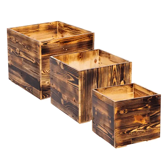 Wallpallet Nagy Négyzet Alakú, Fenntartható Fa Ültetvény, Gradiens Kivitelű Cazorla 3 Darabkészlet -Készletével. - Image 3