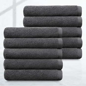 [Cottoncloud]빠른건조 , 130g 100% 면, 30수 호텔 수건, 다크그레이 5장/10장, 목욕 수건,  40*80cm 코튼클라우드 상품 이미지