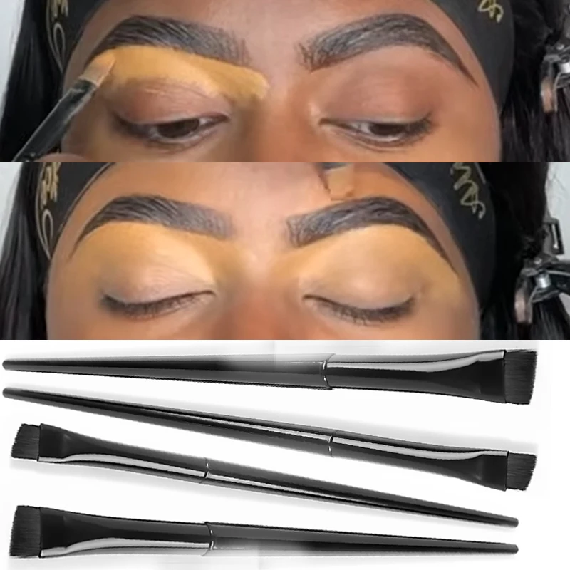 블레이드 눈썹 아이라이너 브러시, 베벨 플랫, 미세 눈썹 윤곽 메이크업 브러시..