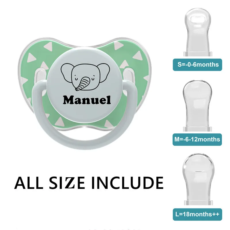 MIYOCAR-chupete reemplazable personalizado para bebé, 2 piezas, incluye 6  tetina de silicona de diferentes tamaños, se puede desmontar y volver a  montar - AliExpress