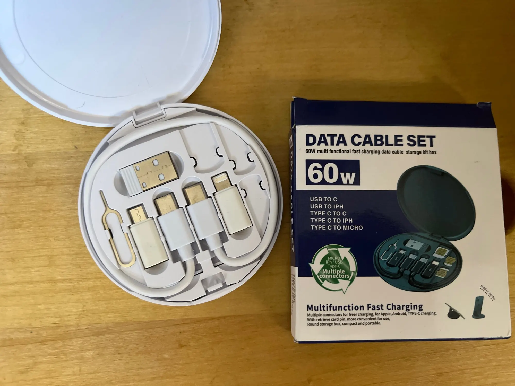 PD 60W Multifunctional USB Type C Data Cable Set Fast Charging photo review