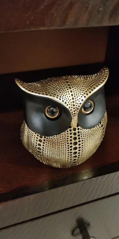 European Art Owl, Elegant Desk Decor for Home or Office photo review