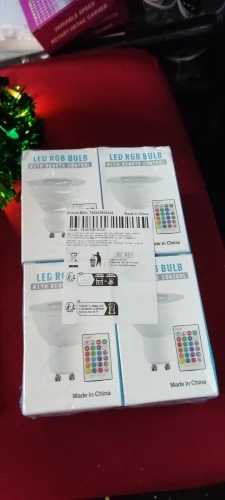 Colorful Illumination 4 PCS GU10 LED Bulb Set with Remote Control photo review