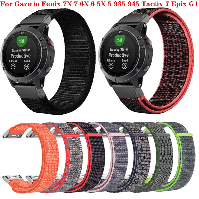 22 26mm Quick Release Nylon Watchband Strap For Garmin Fenix 6x 6 Pro Fenix  5x 5 3 3hr 935 945 Smart Watch - Smart Accessories - AliExpress