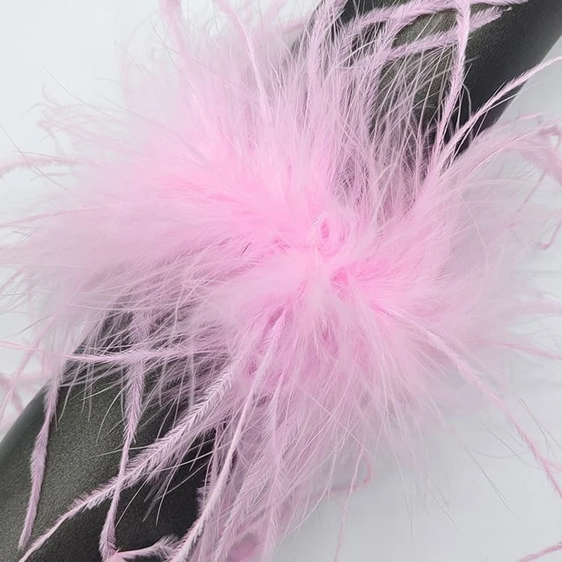 Pink Ostrich Feather Cuffs Wrist Sleeve 2023 New Fashion Women Hair Accessories 1PCS Feather Cuff Snap Bracelet Blazer