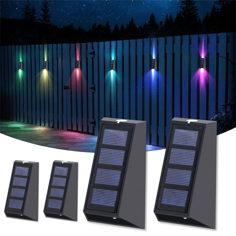 solar bulb Solar LED Light Outdoor Waterproof Up and Down Wall Lights 7Colors Changing with Warm and Cool Light for Front Door Garden Porch string solar lights