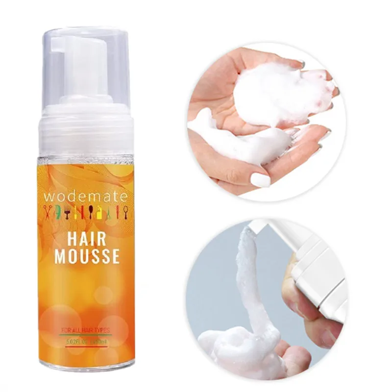 Wodemate 곱슬 헤어 폼 무스 스타일링, 가발 및 천연 헤어, 모이스처라이징 폼 랩 무스, 4C, 150ml