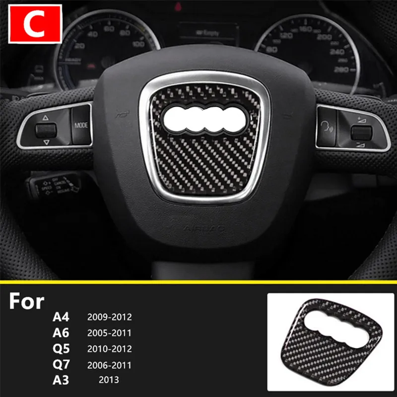 Carbon Fiber Lenkrad Aufkleber Dekoration Abdeckung Trim Für Audi A1 A3 A4  A5 A6 A7 Q3 Q5 Auto Styling Innen Zubehör Von 7,59 €