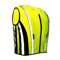 Salzmann High Visible Motor Cycle Vest, made with 3M Scotchlite, with black elastic fabric. 1