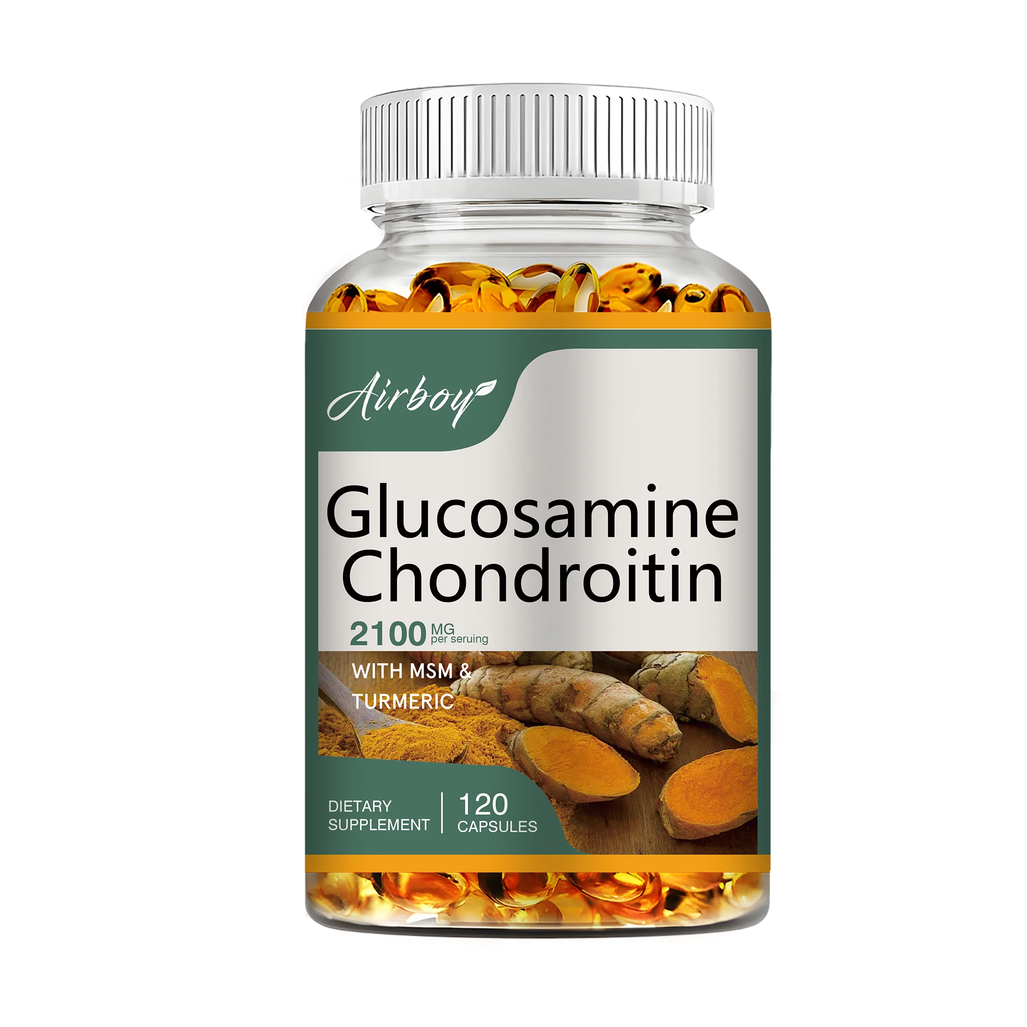 thumbnail image 1 of Glucosamina y condroitina: suplemento para el fortalecimiento de los huesos, la salud de las articulaciones y la densidad ósea - 120 cápsulas, 1 of 5