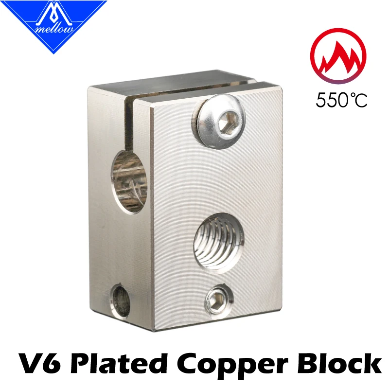 Mellow-bloco Aquecedor de Cobre Todo em Metal Extrusão Dupla Cnc Placa de Cobre Pt100 j Impressora 3d v6 Produto Quente
