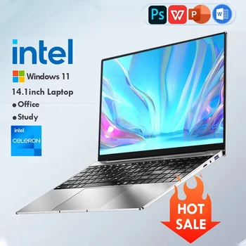 Computer portatile ultra sottile Windows 11 14.1 "12 GB RAM 512 GB 1 TB SSD Intel N4000 Notebook Gamer 1920 * 1080 Computer da studio per ufficio PC 1