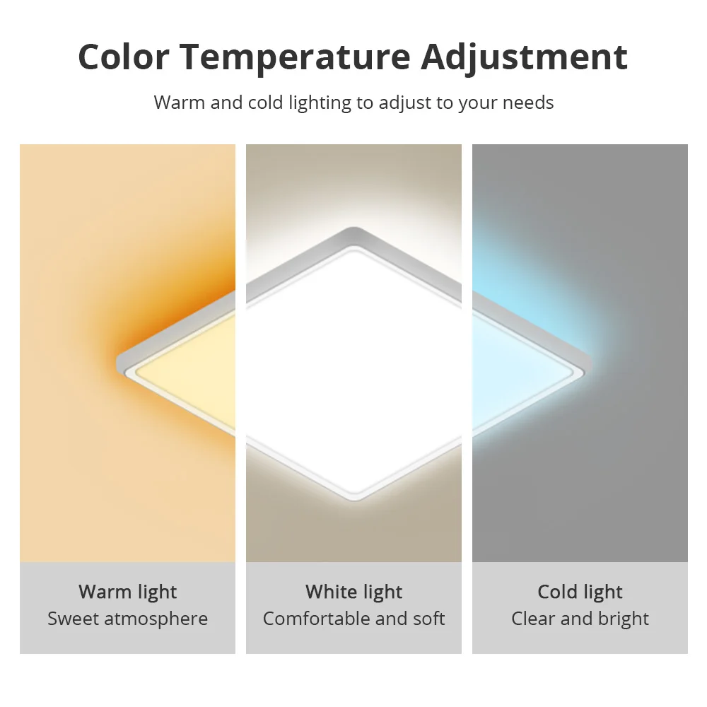 LED Ceiling Light Benexmart 34W Tuya WiFi LED Ceiling Light Double Layer Type Dimmable CCT Ultrathin Surface Mounting Lamp RGB Colorful Back Light