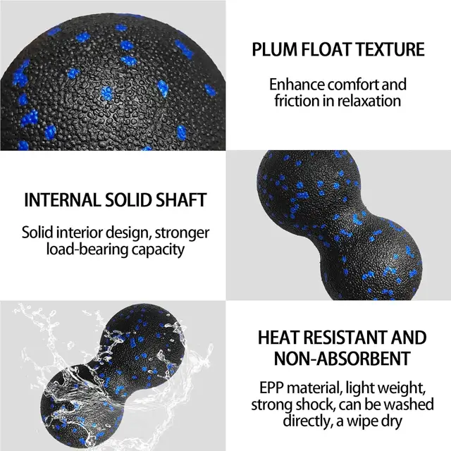 Fitness Massage Ball Set Peanut + Single Mobility Ball for Myofascial Physical Therapy Deep Tissue Massage 3