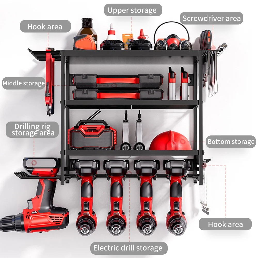 garage wall mounted organizer setup
