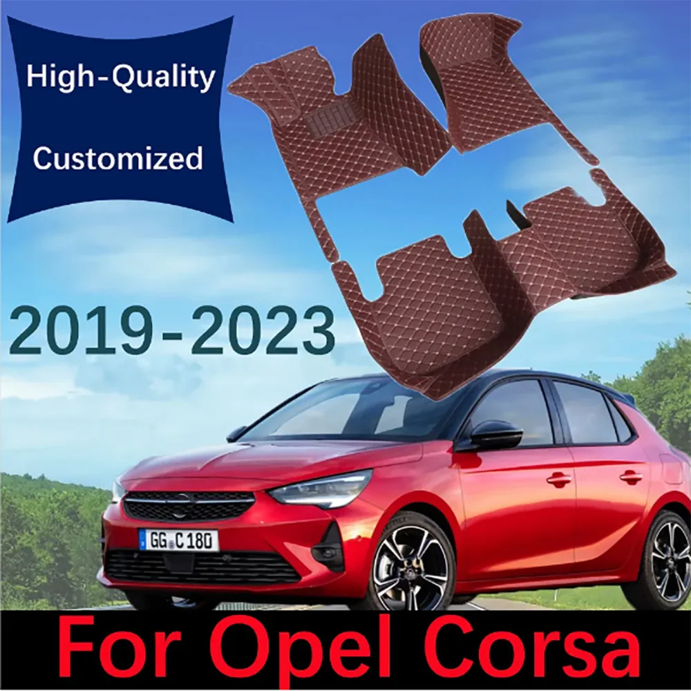 Tappetini per auto in pelle personalizzati per Opel Corsa 2019 2020 2021  2022 2023 tappetini per moquette per automobili accessori per cuscinetti  per piedi - AliExpress