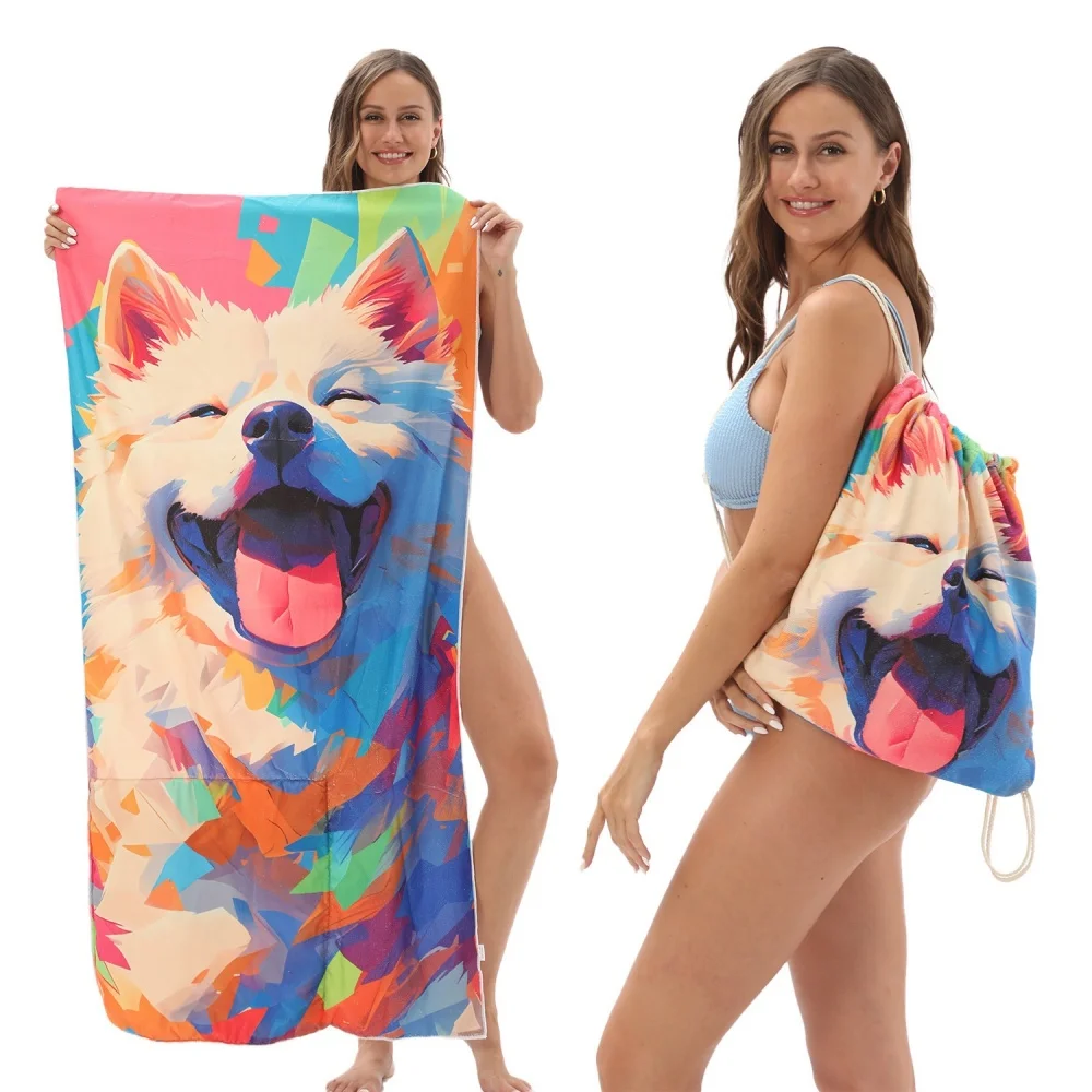 Serviette de plage légère séchage rapide absorbante et pliable_voghion.com