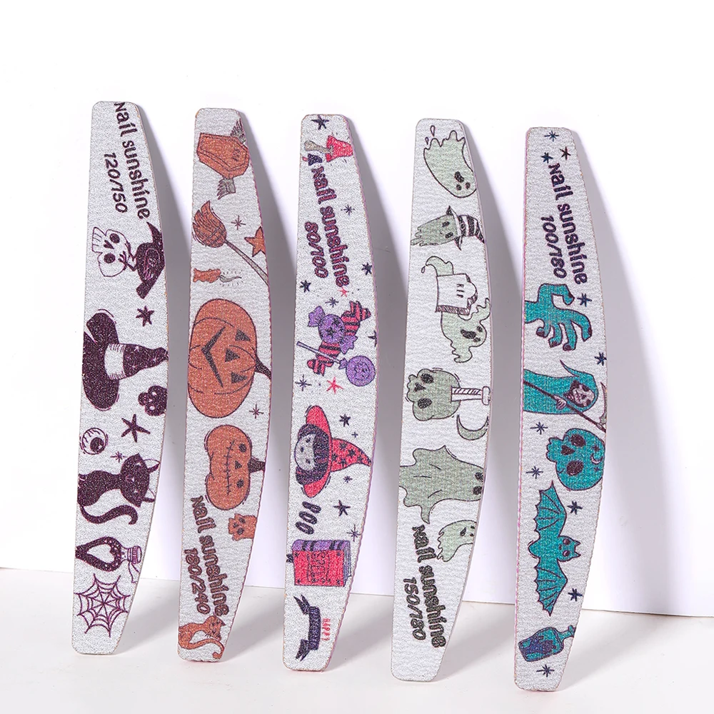 

Двусторонняя пилка для ногтей CNHIDS, Хэллоуин, наждачная бумага, лайм, полировальные пилки, оборудование для ногтей, буферный инструмент для маникюра