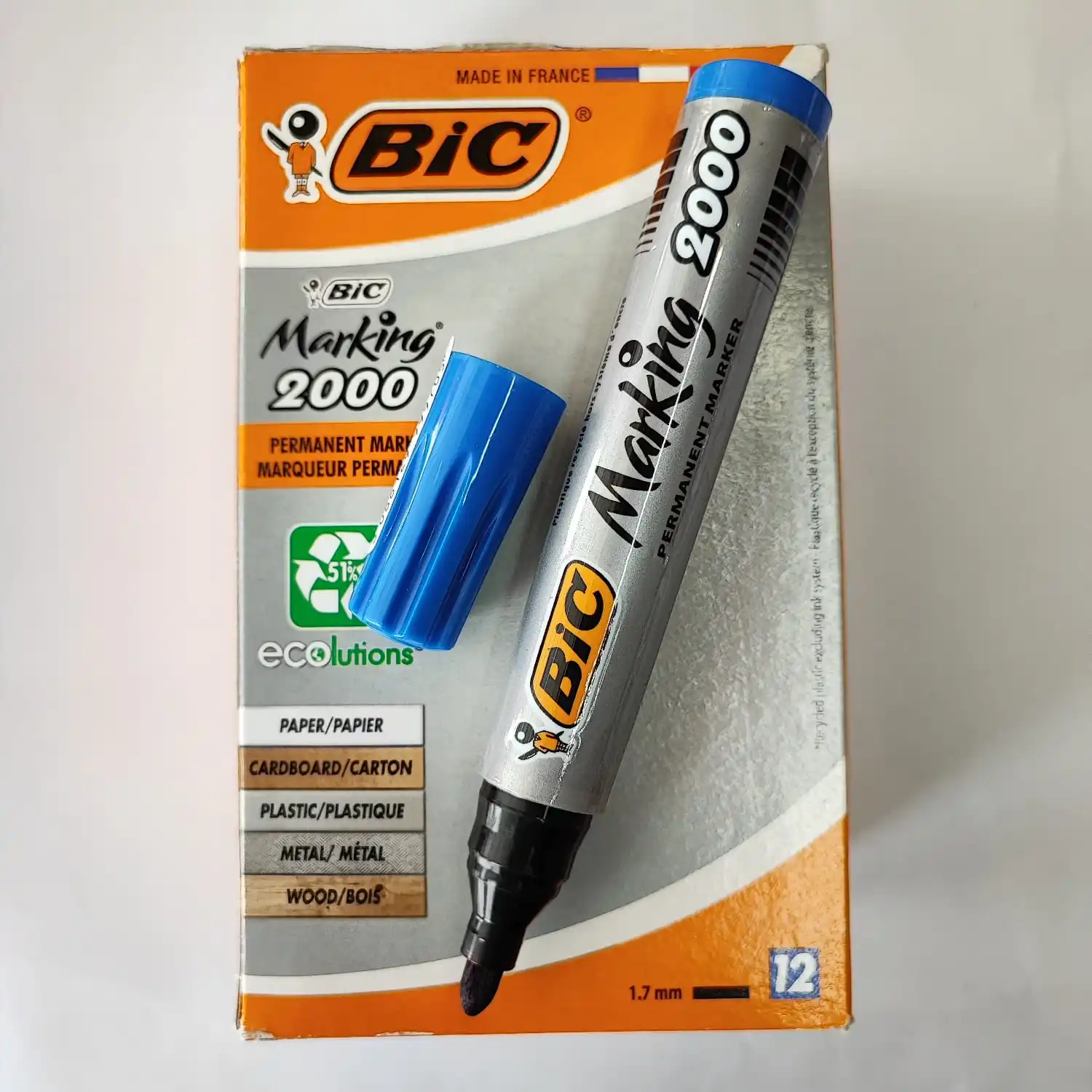 

Постоянный маркер Bic 2000, Круглый наконечник, 12 шт.