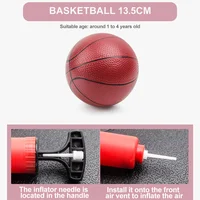 Elevatable Mobile Basketball Stand with Hanging Rebound Board and Leather Ball Toy for Kids Indoor Outdoor Sports Activity 3