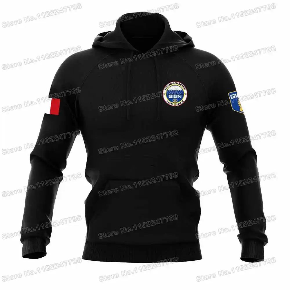 2023 프랑스 국립 Gendarmerie 개입 그룹 후드 프랑스 GIGN 운동복 남성 Tracksuit streetwear 겨울 캐주얼 코트