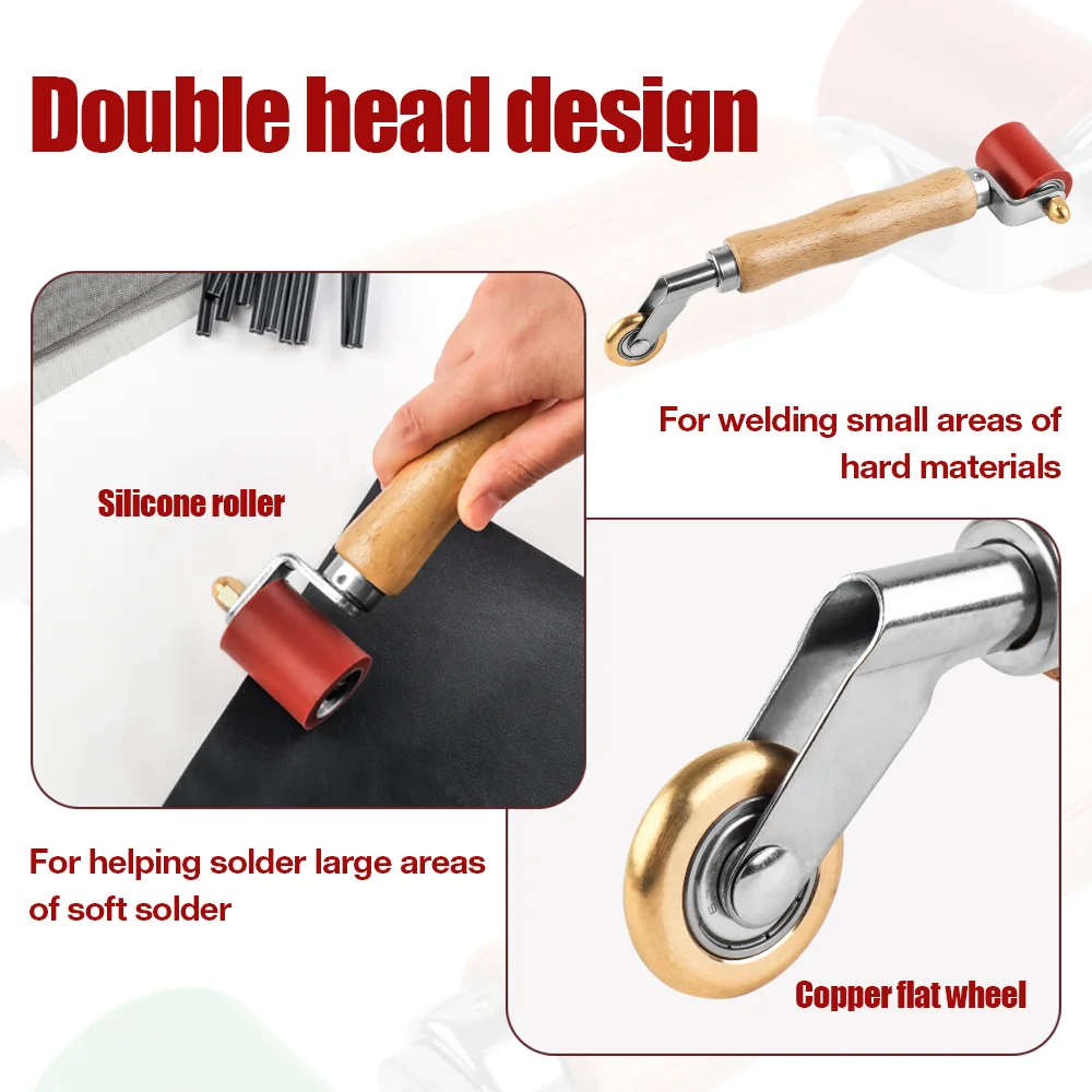 40mm Silicone Handwheel, Silicone + Brass Double-ended Seam Roller, 6mm Brass Pressure Wheel, PVC Seam Welding Tool/Welding Tool 5