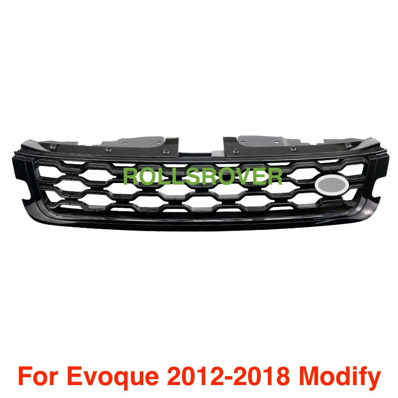 

For Range Rover Evoque 2012-2018 Upgrade Modify to 2020 Front Bumper Center Grille Gloss Black Car Styling