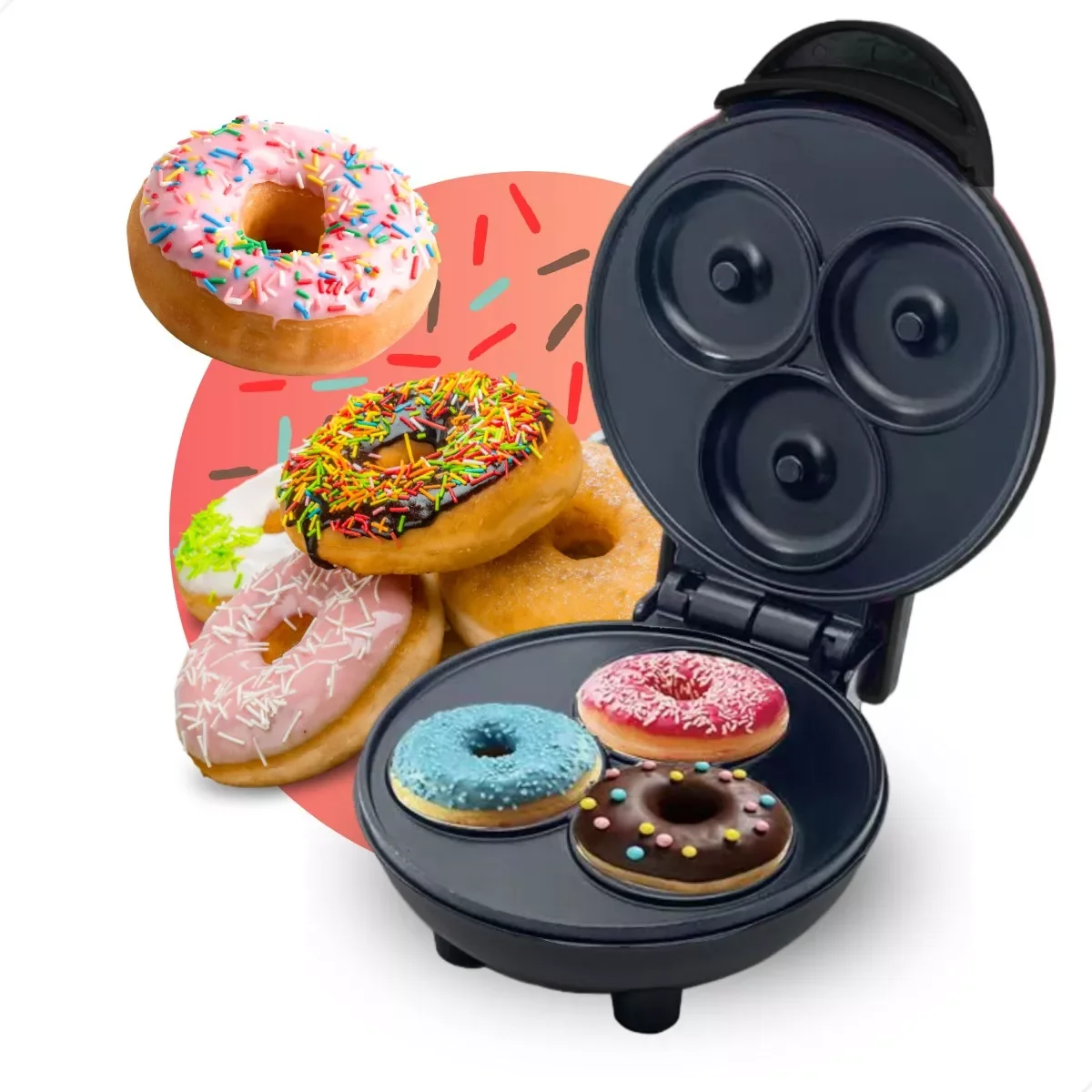 Mini Máquina De Fazer 3 Rosquinhas Donuts Confeitaria Cozinha