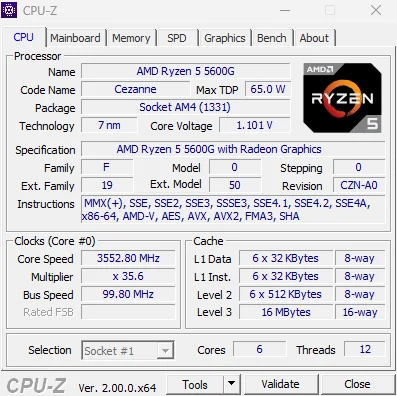NEW AMD Ryzen 5 5600G R5 5600G 3.9GHz Six-Core Twelve-Thread 65W CPU Processor L3=16M 100-000000252 Socket AM4 new but no fan photo review