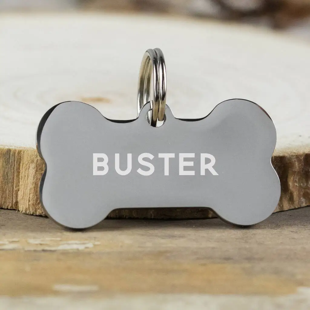Stainless Steel Dog Id Tag Personalized Engraved Double Sided Pet Name Tag Circle Bone pet id tags dog collar tags