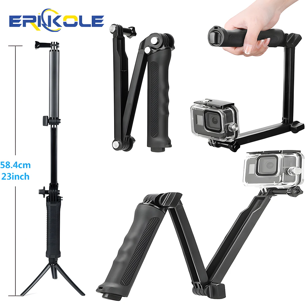 Poignée Trépied Selfie pour GoPro, Support Universel 3-en-1