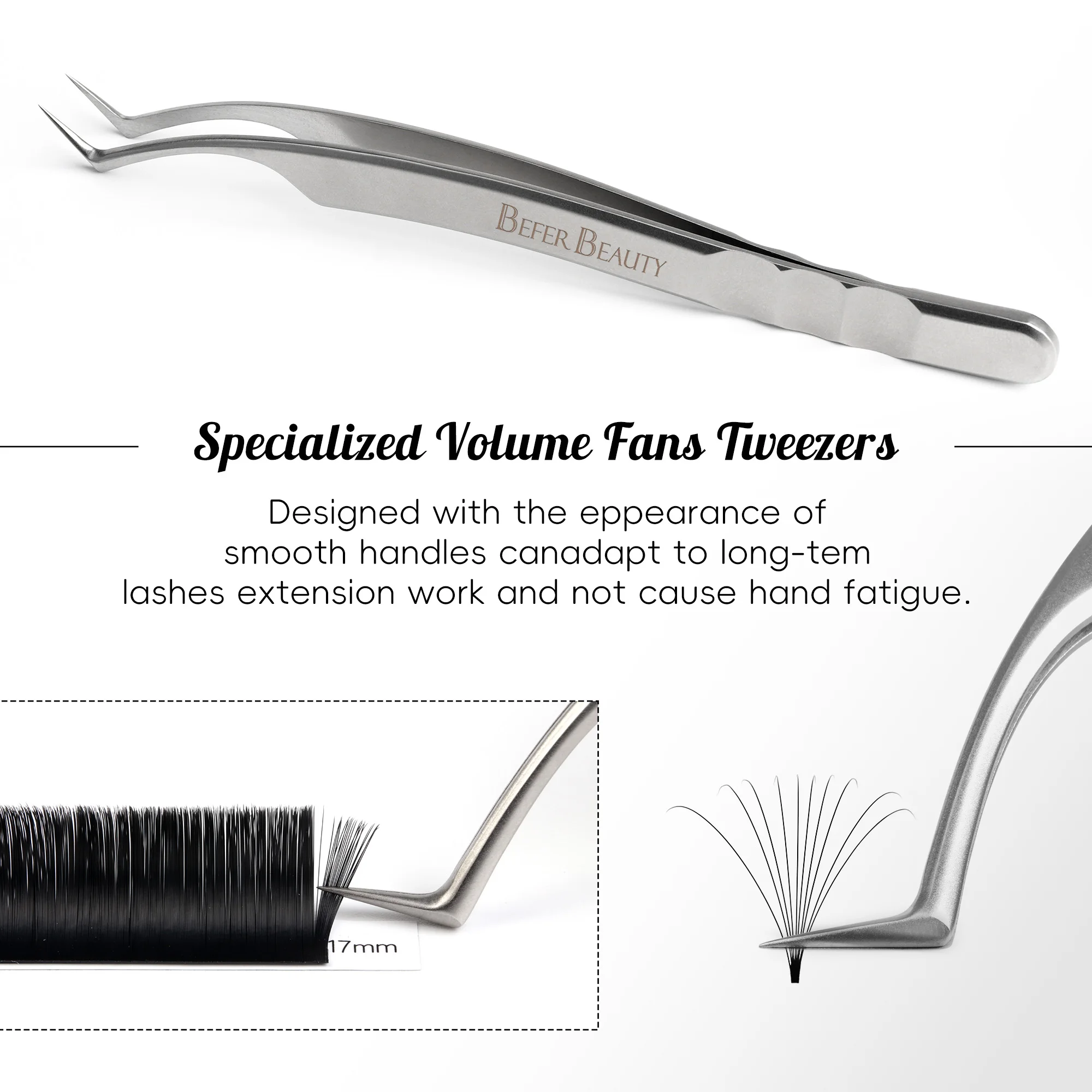 Anti-Static Tweezers Eyelash Extension Professional High Precision Volume Tweezer Stainless Steel Tweezers Antislip Makeup Tool 3