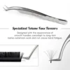 Anti-Static Tweezers Eyelash Extension Professional High Precision Volume Tweezer Stainless Steel Tweezers Antislip Makeup Tool 3