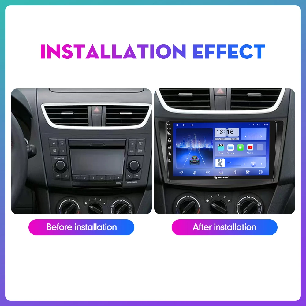 Autoradio Android pour Suzuki SWIFT 2010-2016, Octa Core, Stéréo, DVD, Navigation GPS, Lecteur, Limitation, Auto Carplay, 2Din