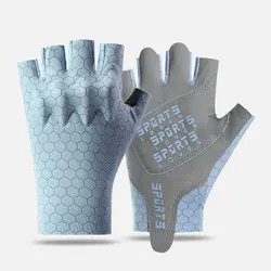 Unisex Breathable Non - Slip Summer Half - Finger Gloves - M (Blue)