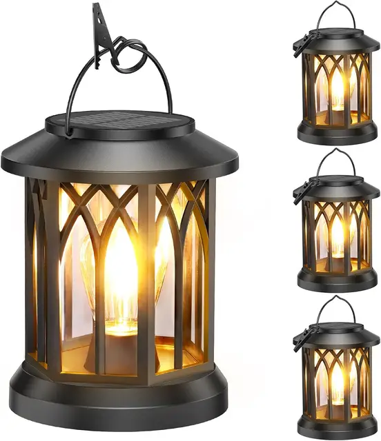 Solar Lantern Outdoor Lights, Upgraded Bright Solar Lanterns Outdoor Waterproof, Hanging Solar Powered Lantern Over 12Hrs Lights