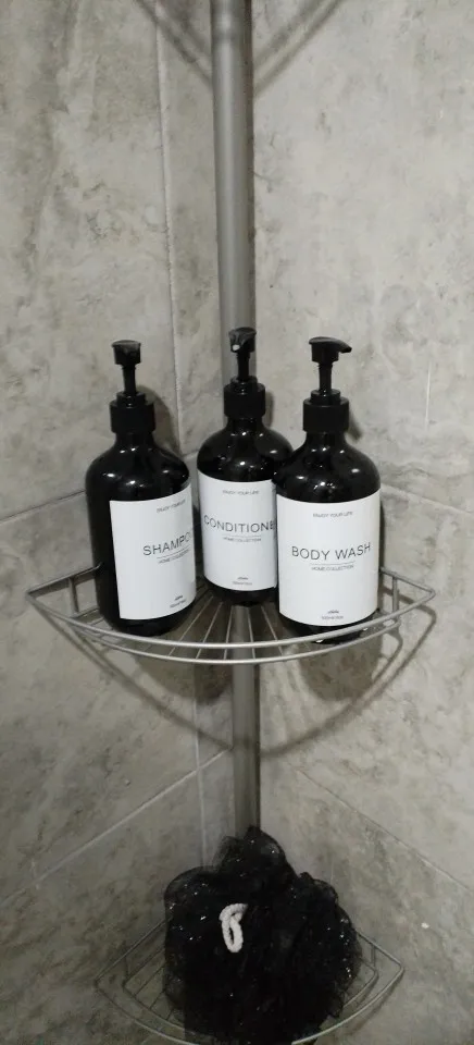 3pcs/500ml Waterproof Lotion Dispenser with Label for Bathroom Shampoo, Shower Gel, and Body Lotion Storage photo review