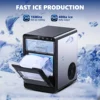 SIMZLIFE Nugget Ice Maker Countertop,43bs/24H,Self-Cleaning Pellet Ice Machine with Ice Scoop&Basket for Home/Kitchen/Party 6