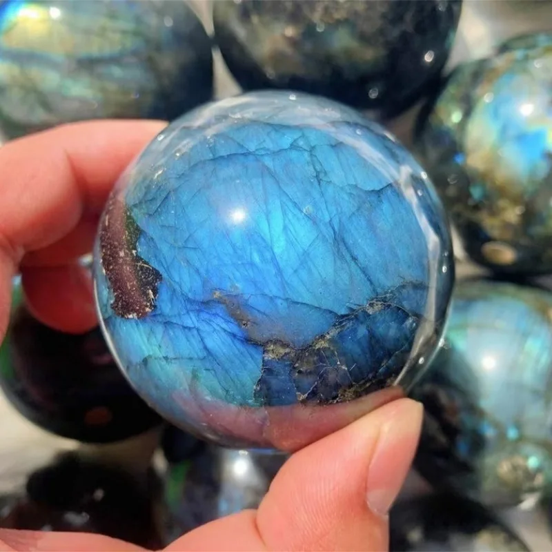 Natural Blue Labradorite Crystal Healing Sphere