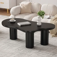 Table basse moderne Black Cloud, table d'appoint irrégulière à finition laquée brillante pour salon 1